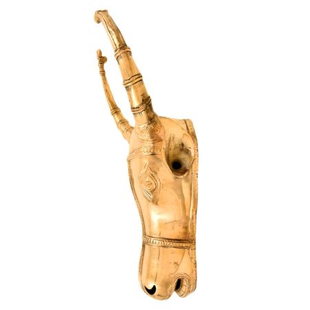 Etnic Indian Solid Brass Nandi Cow Bust Wall Decor