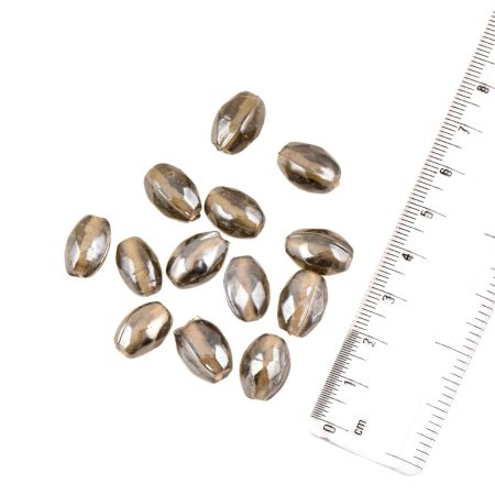 Hand made Orange Red Striped Loose Glass Jewelry Beads (12 in Pack)