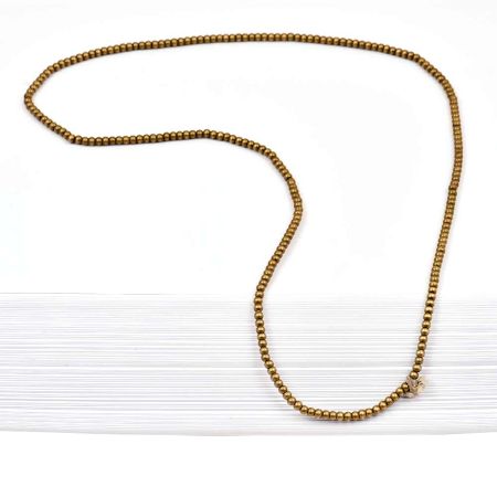 Fashion Jewelry Round Beads Gold Plated Brass Chain for Women And Girls (24 in Pack)