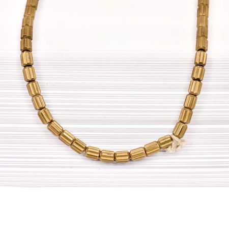 Fashion Jewelry Round Beads Gold Plated Brass Chain for Women And Girls (12 in Pack)