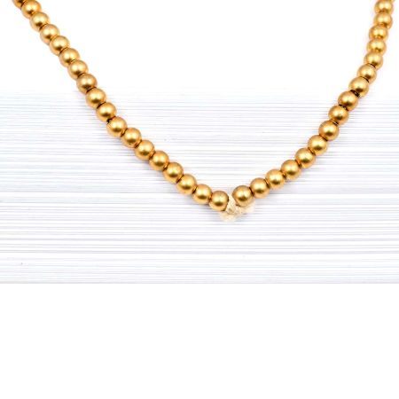 Fashion Jewelry Beads Gold Ball Plated Brass Chain for Women And Girls (12 in Pack)