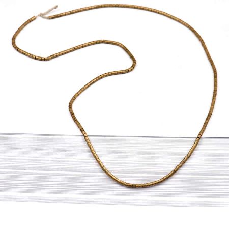 Loose Brass Barrel Small Cylindrical Metal Handmade Spacer Beads For Jewelry making (36 in Pack)