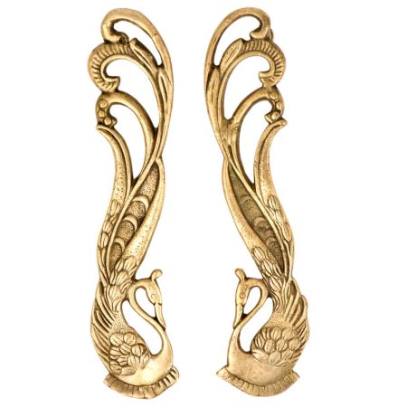 Hand made Brass Indian Peacock Door Handles