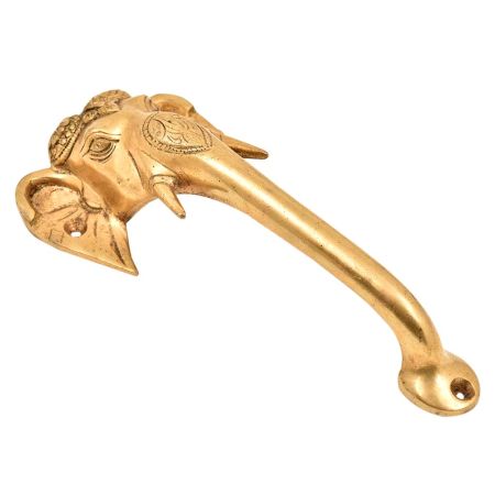 Majestic Brass Elephant Head & Trunk Door Handle