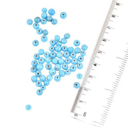 Opaque Sky Blue Loose Glass Round Rondella Beads For Making Jewelry (12 in Pack)