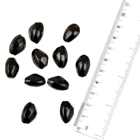 Black Crystal Glass Loose Jewelry Making  Beads (12 in Pack)