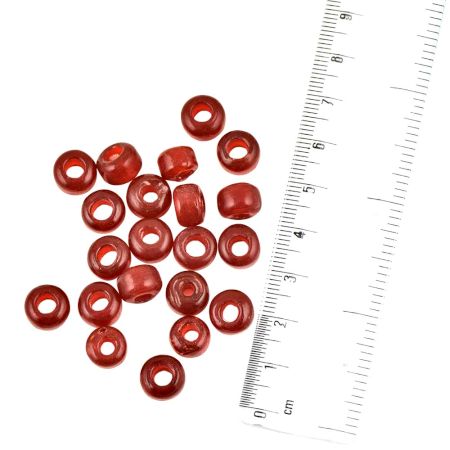 Red Glass Annular BeadsÂ Loose Beads DIY Jewelry Accessories (12 in Pack)