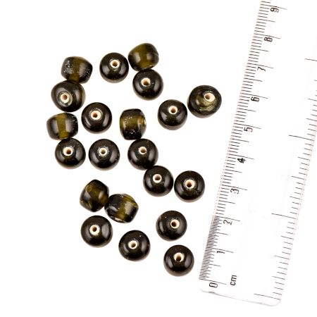 Black Glass Pearl Round Spacer Loose Beads DIY Jewelry Making Wholesale (12 in Pack)