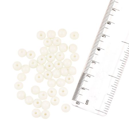 Handmade White Round Go-Go Shaped Loose Glass Beads For Making Jewelry Making (12 in Pack)