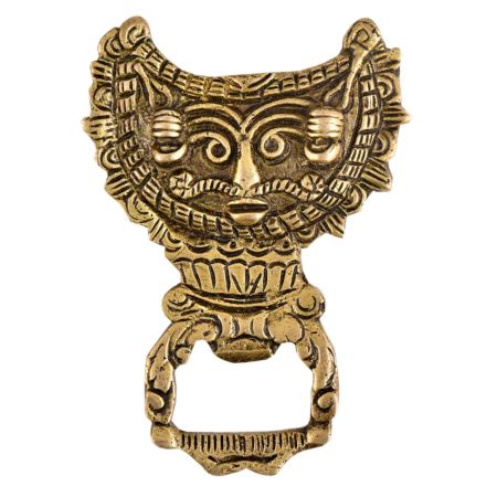 Brass Bottle Opener Tribal Mask