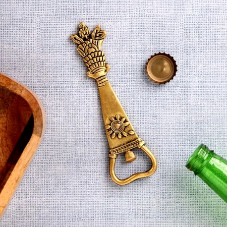 Flower Top Brass Bottle Opener