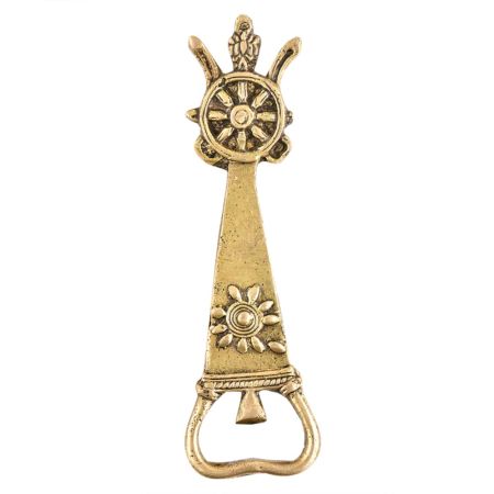 Brass  Bottle Opener Tribal Â Nautical Themed Ship Wheel Design