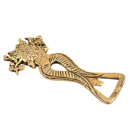 Floral Brass Bottle Opener Handmade Tribal Design