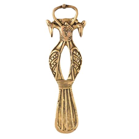 Brass Bottle Opener With Two Peacock And Tail