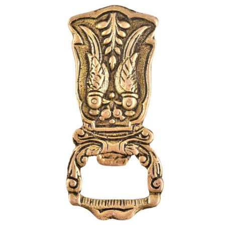 Brass Bottle Opener With Two Parrots Engraved Design