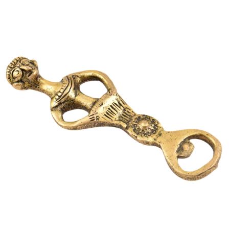 Brass Bottle Head Tribal Man Big Nose Bottle Opener