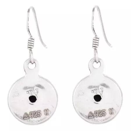 92.5 Sterling Silver Earrings Round  Lapis Lazuli Statement Earrings