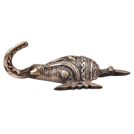 Brass Tribal Elephant Face Wall Hook With Long Ears