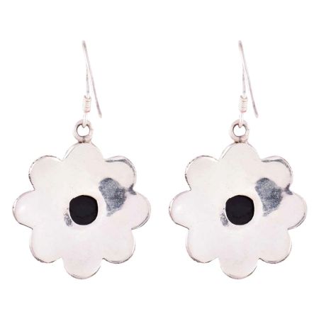92.5 Sterling Silver Earrings Carnelian Flower Dangle Earrings