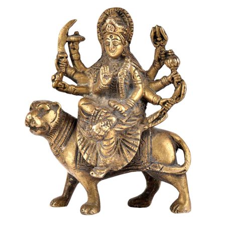 Brass Ma Durga Statue Hindu Puja Idol