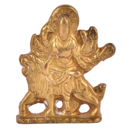 Brass Durga Statue Hand Carved Ritual Goddess Durga Statue