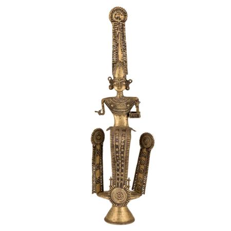 Hand Crafted Brass Female God Form Standing Statue
