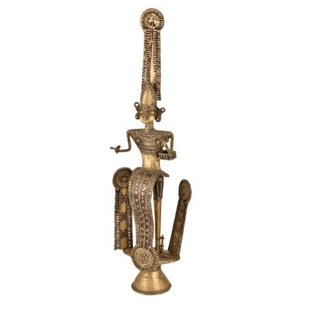 Hand Crafted Brass Female God Form Standing Statue