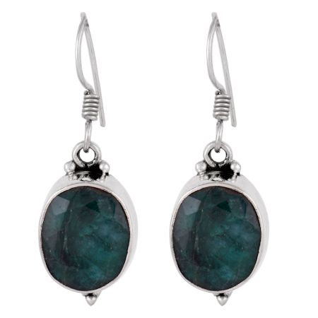 92.5 Sterling Silver Earrings Aventurine Oval Boho Chick Earrings