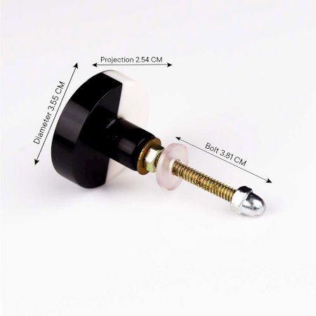 Black Wood Brass Resin Round Dresser knob