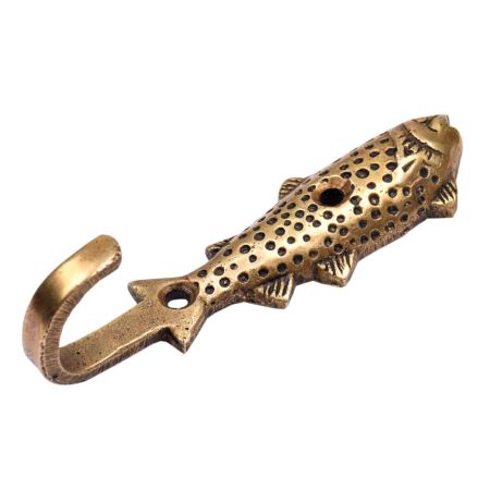 Handmade Brass Fish Wall Coat Hook