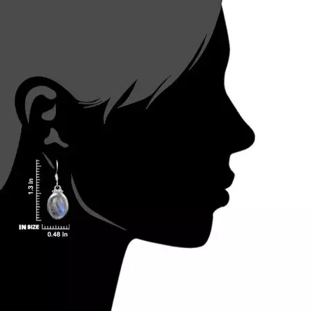 92.5 Sterling Silver Earrings Oval Bezel Set Moonstone Daily Wear Earrings