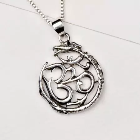 92.5 Sterling Silver Dragon Om Pendant For Men And Women