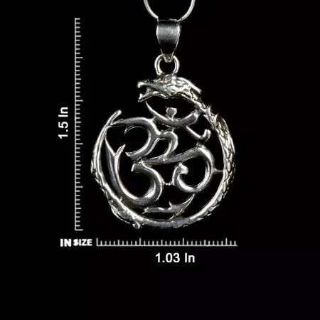 92.5 Sterling Silver Dragon Om Pendant For Men And Women