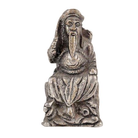 Aluminum Sitting Wise Man Statue Holding a Sword