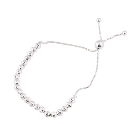 92.5 Sterling Silver Beads Adjustable Bracelet