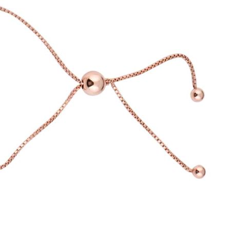Round Amethyst 92.5 Sterling Silver Adjustable Bracelet In Rose Gold Polish