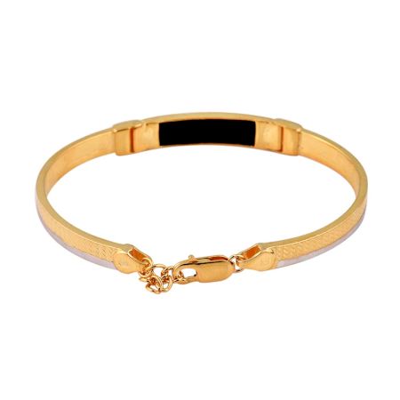 92.5 Sterling Silver Bracelet Adjustable Kadaa With Insect Logo And Gold Plating