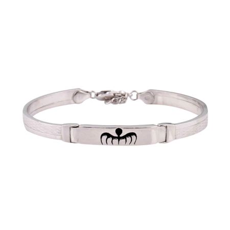 92.5 Sterling Silver Bracelet Adjustable Kadaa With Insect Logo