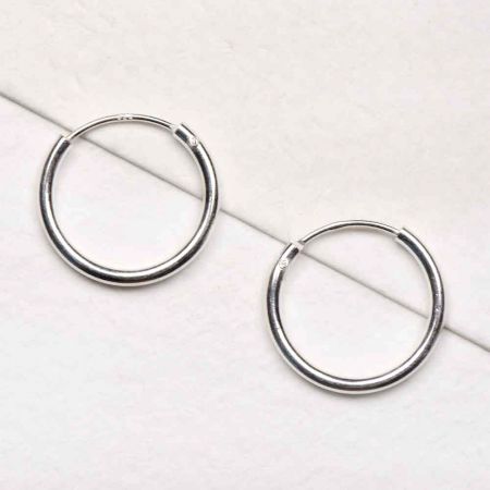 Small 92.5 Sterling Silver Hoop Bali Earrings Fashion Wear