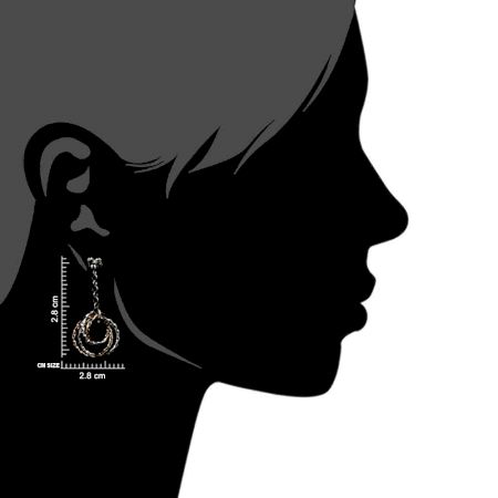 Gold Plated 92.5 Sterling Silver Earrings Circular Drop Danglers