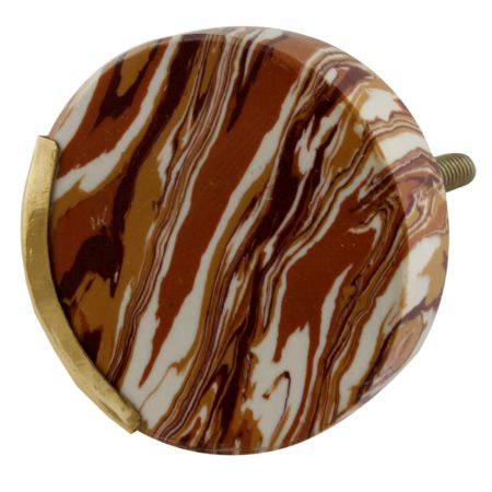 Brown Texture Stone Brass Cabinet knob