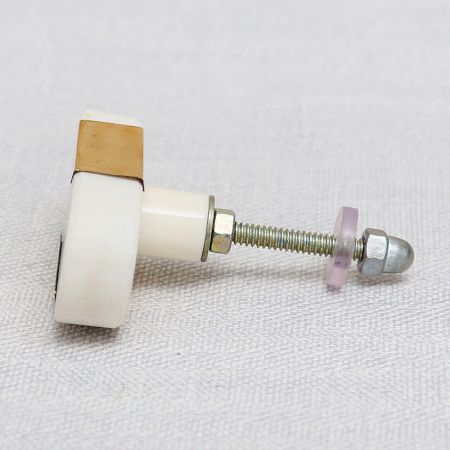 White Oval Golden Stone Dresser Knobs