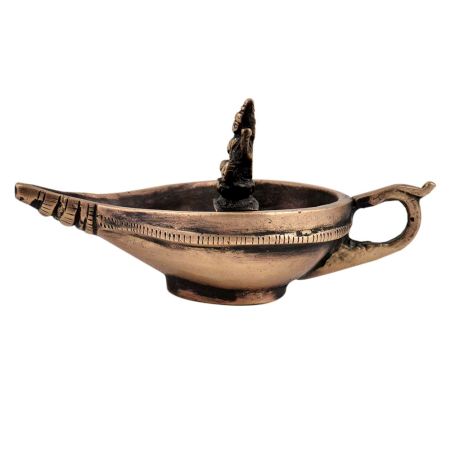 Handmade Conch  Brass Laxmi Oil Lamp