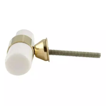 White Resin And Brass Tube Cabinet Knob