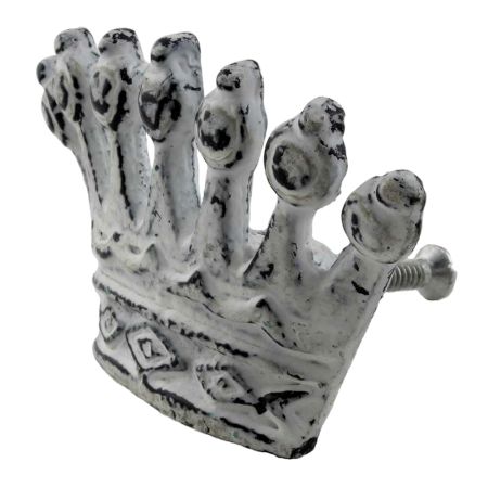 Antique White Crown Iron Cabinet Knob
