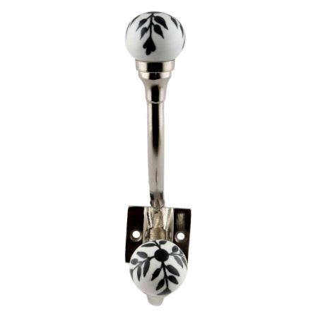 Black Leaf Ceramic Iron Hooks