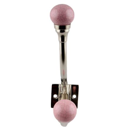 Solid Pink Ceramic Iron Hooks
