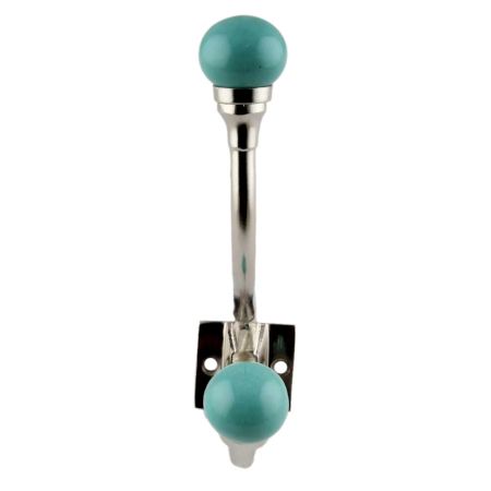 Solid Sea Green Ceramic Iron Hooks