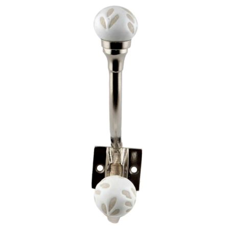 White Etched Ceramic Iron Hooks