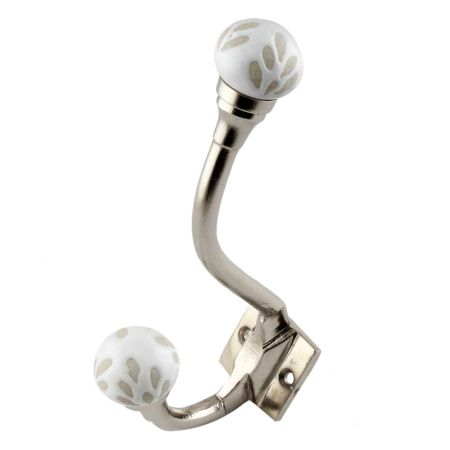 White Etched Ceramic Iron Hooks